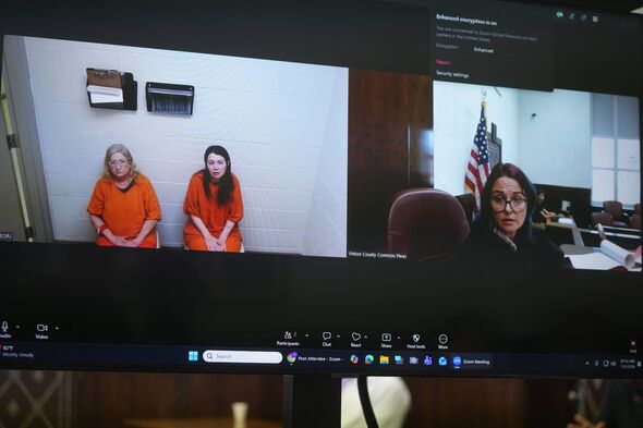 Christina Siders and Elizabeth Siders appear via Zoom in the Vinton County Court of Common Pleas in McArthur July 1, 2026 in Jud